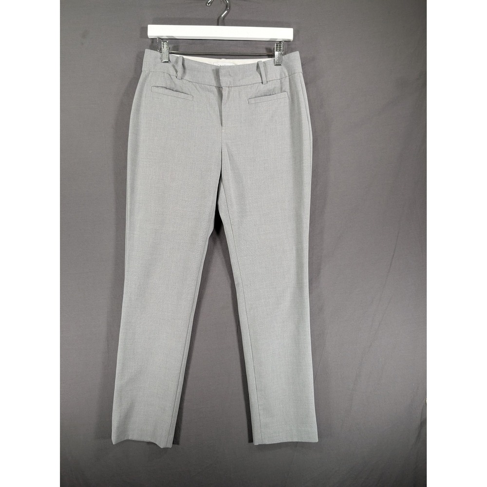 Calvin Klein Womens Gray Straight Leg Dress Pants Career Workwear Size 4